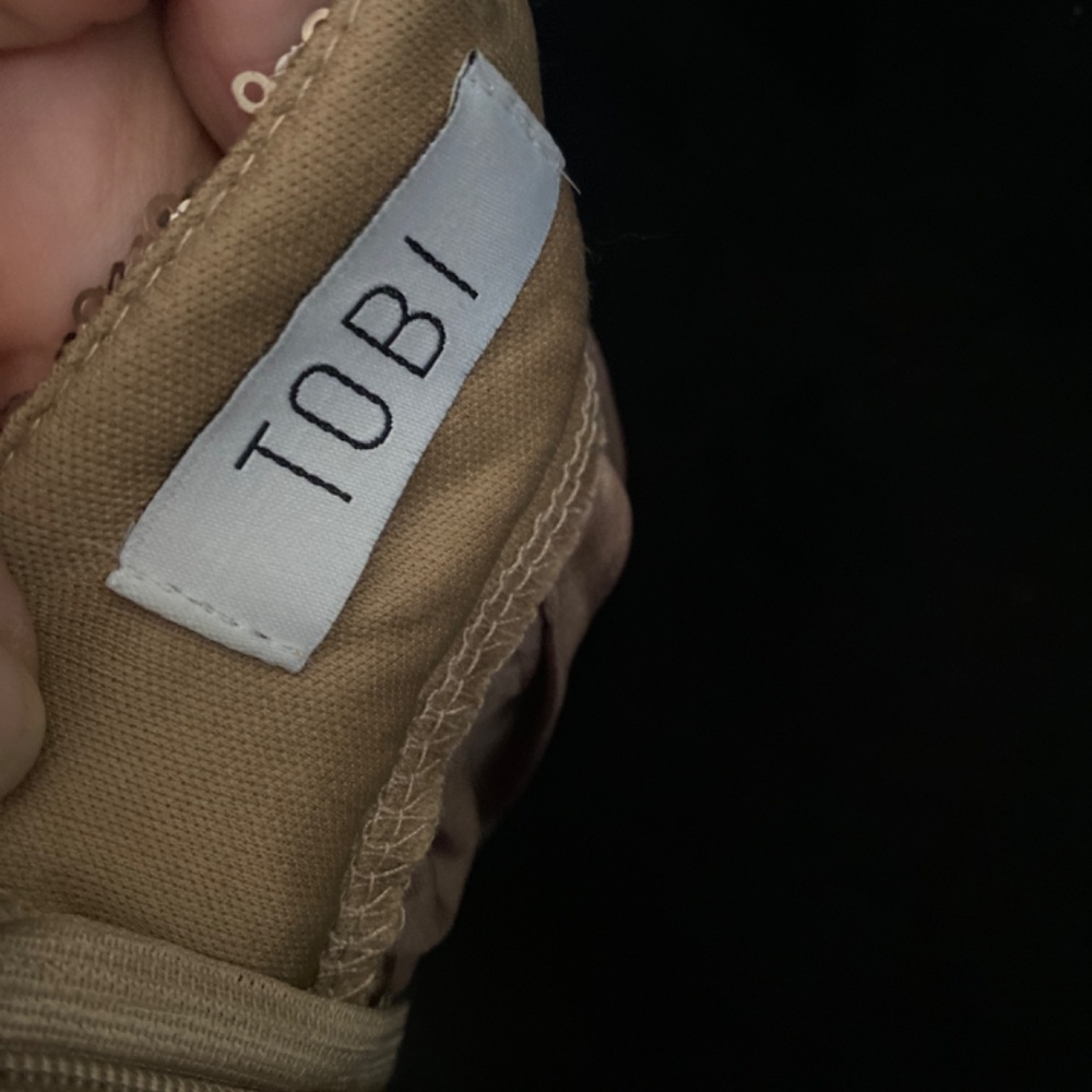 Gold Sequin Chris Cross Back Short Formal - image 5